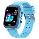 PunnkFunnk 4G Sim Card SmartWatch for Kids, 1.44" HD Touch Screen Camera Video Music Player Pedometer Alarm Clock Games Flashlight Gift for 4-15 Year Old Boys Toys for Kids Waterproof IP67(Blue)