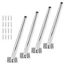 Seimneire 4pcs 14 Inch Furniture Legs, Oblique Conical Metal Legs Chrome Mid-Century Style Furniture Feet for Sofa Cabinet Table Chair Cupboard Couch Ottoman Home DIY Projects