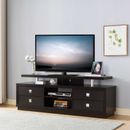 TV Stand With 4 Cabinets & 2 Shelves- Red Cocoa