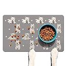 Funny Westie Dog Bowl Mat,Non Slip Dog Placemats Feeding Floor Mat for Food and Water