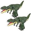 Mystoneer Press Dinosaur Toy for Kids, Trigger The T-Rex, Novelty Gag Toy Gift for Birthday (Green-Press Dinosaur - with Sound *2)
