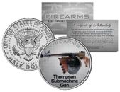 THOMPSON SUBMACHINE GUN Firearm JFK Kennedy Half Dollar U.S. Colorized Coin