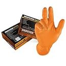 Lot de 50/25 paires de gants jetables en nitrile extra-résistants Gripster Skins - PPE Cat 3 Auto Commercial - Gants qualité supérieure, sans poudre par Gocableties, Orange, Large / Size 9