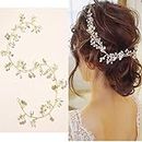 Hair Accessories For Women & Girls, Stylish for Wedding Crystal Bridal Wedding Hair Accessories Bridal Hair Pieces Pearl Hair Accessories for Women and Girls (50cm)