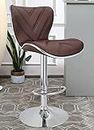 Crystal Creek® Jasper Leatherette Adjustable High Barstool, Adjustable Height Stool Chairs, Counter Height Swivel Bar Stools with backrest for Kitchen Island, Bar Chair, Counter Stool (Brown)
