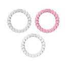 Dr. Brown’s Flexees Beaded Teether Rings, 100% Silicone, Soft & Easy to Hold, Encourages Self-Soothe, 3 Pack, Pink, White, Gray, BPA Free, 3m+