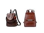DN DEALS Latest Backpack for Girls| Ladies Backpack For office, college, Tuition purposes| Trendy Women Backpack| Women's Backpack Latest (set of 2) (Brown)