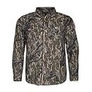 Mossy Oak Chemises de Chasse Camouflage à Manches Longues pour Homme Cotton Mill, Treestand Original, L Mixte