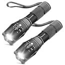 [2 Packs] LED Torches, OUYOOOO High Lumens XML T6 Flashlights with Adjustable Focus and 5 Light Modes, Water Resistant Torch for Emergency, Power Outage, Camping, Hiking