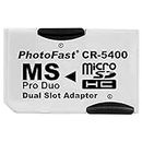 Gamer Gear Dual Micro SD SDHC to Pro Duo Memory Stick Adapter card compatible with the Playstation Portable PSP Console 1000, 2000, 3000 & Cyber shot Camera