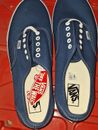 Vans Men's Authentic Canvas Shoes Sneakers Classic Skateboard Casual - Blue