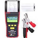 ANCEL BST500 12V/24V 100-2000 CCA Automotive Battery Load Tester, Cranking and Charging System Analyzer Scan Tool with Printer for Heavy Duty Trucks, Cars, Motorcycles and More (Black and Red)