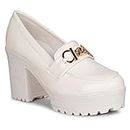 commander shoes High Heel Pull On Belly Shoe for Women and Girl (848 White 7UK)