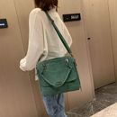 Matte Women  Scrub Female Shoulder Bags Large Capacity Matcha Green PU Leather L