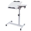 Home Office Laptop Desk Rolling Table Computer Mobile Stand Adjustable Portable