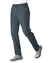 JHMORP Men's Hiking Pants Quick Dry Lightweight Stretch Outdoor Sport Running Pants with Zipper Pockets (Cool Gray,CA L)