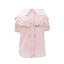 Dog Clothing Accessories- Pet Dog Short Sleeve Dog Summer Clothes Fashion Lace Shirt Pet Supplies Size XXL Pink