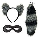 Forum Novelties Women's Adult Raccoon Ears and Tail with Mask, Multi Colored, One Size