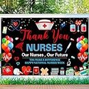 FANOST Krankenschwester Wertschätzungswoche Hintergrund Dekorationen Banner, Happy National Nurse Week Thank You Nurses for Medical Doctor Nursing RN Graduation 2023 Our Nurses Our Future Party