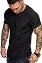 COOFANDY Men's Crewneck Gym Workout T-Shirt Short Sleeve Muscle Top Black S