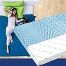 STARRY EUCALYPT Queen Size Memory Foam Mattress Topper with Bamboo Cover Cool Gel Infused 7 Zone 5cm Thickness Beddings Bed Topper Mat Pad with 8-Year Warranty, More Choices