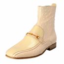 Versace Men's Beige Ostrich Skin Leather Ankle Boots Shoes Sz 6 8 9 10 12 13