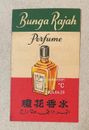 Antigua tarjeta publicitaria de perfume crema para el cabello Robinson C. Bunga Rajah Singapur 瓊花香水
