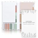 Aesthetic Pastel Sticky Notes Set of 528 with Tabs For Bible Study - Incl. Sturdy Cover to Keep Your Notes Safe - Cute School Accessories, College, Students, Teachers or Office Desk Supplies for Women