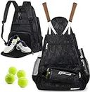 GARMAY Extra Large Tennis Bag Tennis Backpack with Shoe Compartment Waterproof for Men and Women to Hold Tennis Racket,Pickleball Paddles, Badminton Racquet, Squash Racquet Outdoor Sports Accessories