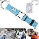 RUNBFUUY Add-A-Bag Luggage Strap Jacket Gripper with Name ID Card, Luggage Straps Baggage Suitcase Belts Travel Accessories, Make Your Hands Free, Easy to Carry, Blue