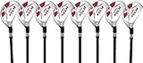 Senior One Length Men’s Majek Golf All Hybrid Complete Full Set, which Includes: #3, 4, 5, 6, 7, 8, 9, PW Senior Flex Total of 8 Right Handed New Utility “A” Flex Clubs