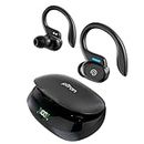 pTron Newly Launched Bassbuds Sports V4 Wireless in-Ear TWS Earbuds with Mic, TruTalk AI-ENC Stereo Calls, Game/Music Modes, 36Hrs Playtime, BT5.3, Type-C Fast Charging & IPX5 Water Resistant (Black)