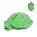 Cute Frog Shape Wireless Mouse, 1200DPI Ultra Small Cordless Animal Mouse with USB Receiver for Travel Laptop Computer PC Desktop, Portable Mini Wireless Optical Mice for Kids Children (Green)