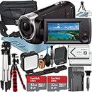 Sony Intl Sony HDR-CX405 HD Video Recording Handycam Camcorder with 2 Pack SanDisk 32GB Micro Memory Card + LED Light Flash + Case + Tripod + ZeeTech Accessory Bundle