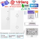 WiFi Switch Smart Home Touch RF Light Wall Panel For Alexa Google Home 1/2 Gang