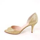 Peeptoes Shoes kate spade new york Women's Pumps Stilettos Gold Leather Glitter