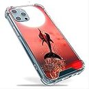 AurorAa Case for iPhone 12 Pro Max Shock-Absorption Bumper Cover with Jumping Dolphin Sunset Crystal Clear Phone Case