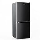 BANGSON Small Refrigerator with Freezer, 4.0 Cu.Ft, Small Fridge with Freezer, 2 Door, with Bottom Freezer, Compact Refrigerator for Apartment Bedroom Dorm and Office, Black