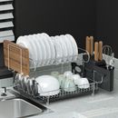 Cefito Dish Rack Drying Drainer Cup Holder Cutlery Tray Kitchen Organiser 2-Tier