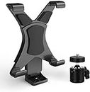 HIFFIN iPad Tripod Mount Adapter Universal Tablet Holder Fits IPad Air, Mini, Surface, Nexus and Most Tablets, Use on Tripod, Monopod, Selfie Stick, Table top Tripod Stand (IPad Holder With 1/4 Screw Ball Head)