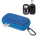 AGPTEK A02 MP3 Player Case,Portable Clamshell Headphones Cover,Holder with Metal Carabiner Clip,for MP3 Players, iPod Nano,iPod Shuffle,USB Cable,Earphones,Memory Cards,U Disk,Lens Filter,Keys,Blue