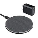 UNIGEN UNIPAD 100 Wireless Charger, 10W Wireless Charging Pad Compatible with i-Phone 14/13/12/11/XS/X/8 Air-pods & Other Qi Devices (Black with Adapter)