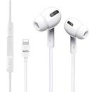 Lighting Connector, Earphones Wired Headphones with Microphone and Volume Control, Noise Cancellation Headsets Compatible with iPhone 14/14Pro/12/12Pro/13Pro/11/XS Max/XR/XS/X/SE/8