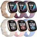 Maledan Compatible with Fitbit Versa 4 Bands Women/Fitbit Versa 3 Bands/Fitbit Sense Bands, 6 Pack Stylish Cute Replacement Strap Bracelet for Fitbit Versa 3/Sense/Versa 4/Sense 2 Smartwatch, Small