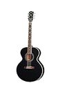 Epiphone Inspired by Gibson Custom J-180 Long Scale Acoustic Electric Jumbo, Ebony with Hard Case