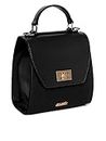 KLEIO Structured Leather Handbag for (Black) Women with Top Handle | Crossbody Hand Bag for Girls with Adjustable & Detachable Sling Strap| Travel Bag to Carry Essentials Suitable for Daily Use