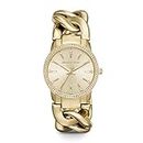 Michael Kors Women's Lady Nini Chain Watch, 3 Hand Quartz Movement with Crystal Bezel, Gold, Quartz Watch