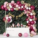 Special You 63 Pcs Burgundy Pink Balloons birthday decoration kit combo, birthday balloons for decoration, birthday decoration for girls, Wedding Party Decorations Supplies