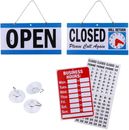 Business Hours & Open Closed Sign with Clock - Ideal for Stores & Restaurants