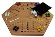 Solid Oak Double Sided Aggravation Marble Board Game Hand Painted 20 inch
